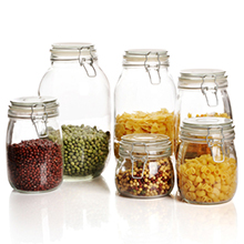 Glass bottles, storage jars, food glass jars